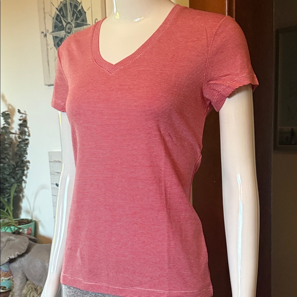 NWT northern reflections size small Women's Pink Striped V-Neck Top